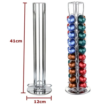 

Revolving Coffee Pod Holder 360 Degree Rotating Rack Capsule Stand Tower For Nespresso 40 Capsules