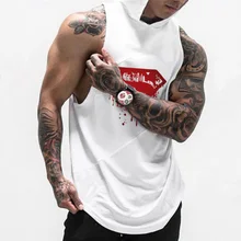 Бренд Супермен Одежда для фитнеса и бодибилдинга Стрингер майка мужская Спортивная майка с капюшоном хлопковая мышечная рубашка без рукавов мужские майки