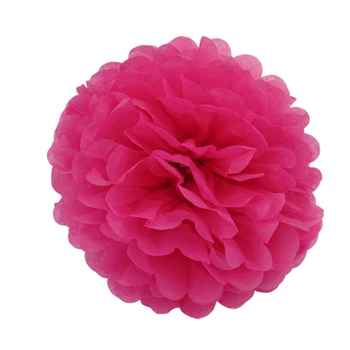 

10pcs/lot Fushia/ Hot Pink/ Dark Rosy Tissue Paper Pom Poms DIY Paper Flower Wedding Daily Party Decor Favor