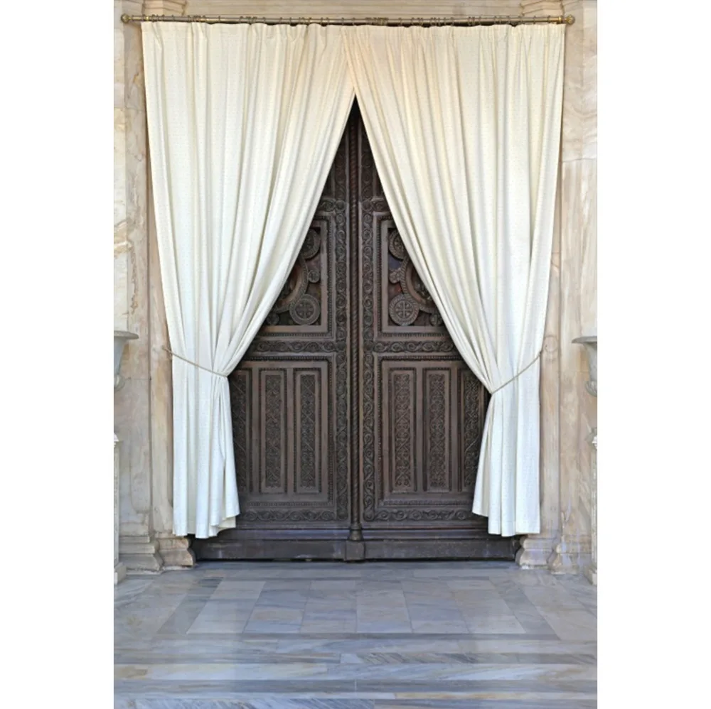 

Laeacco Old Door Curtain Stage Wedding Party Child Portrait Photo Backdrops Photographic Backgrounds Photocall Photo Studio