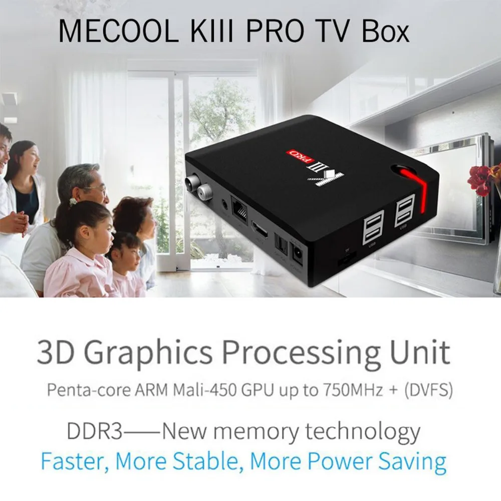 

MECOOL KIII PRO Smart TV Box Amlogic S912 S2 T2 DVB Octa Core Android6.0 3G RAM 16G ROM Bluetooth 4.0 Set Top Box Media Player