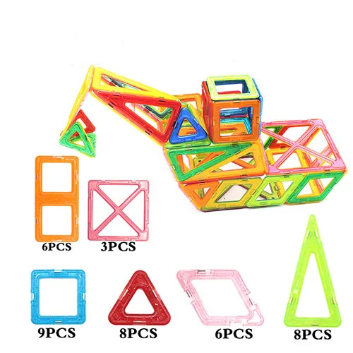 40 шт Большой Размеры Магнитная дизайнерские блоки Пластик здания и конструкторы магнитные плитки набор образовательных игрушек для детей - Цвет: Многоцветный