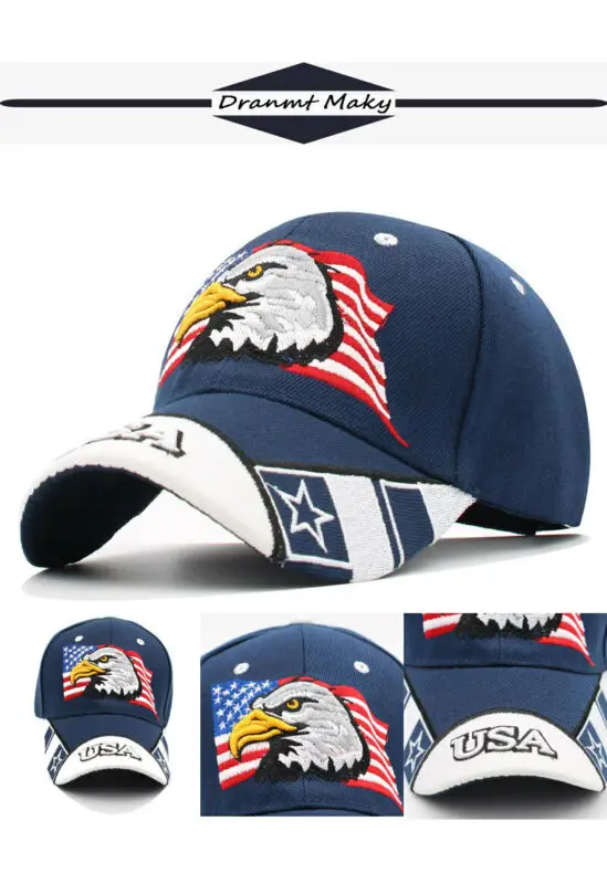 Американский флаг США Белоголовый Орел патриотическая бейсболка Регулируемая вышитая