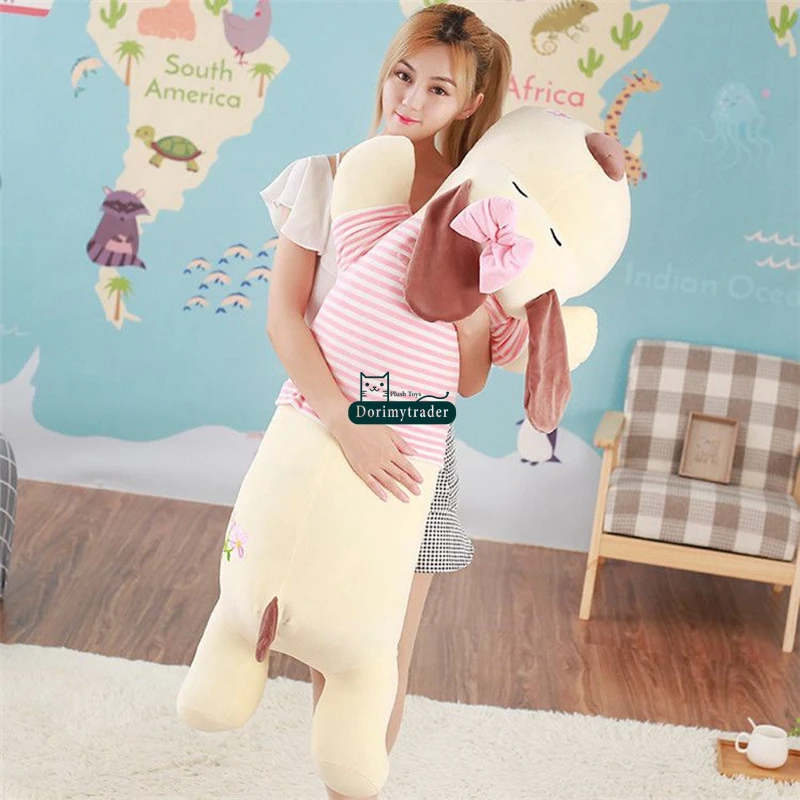 Dorimytrader kawaii мягкие лежа мультфильм плюшевая подушка-собачка Большая мягкая верхняя одежда для детей с рисунком собаки игрушка; подарок для детей DY61795