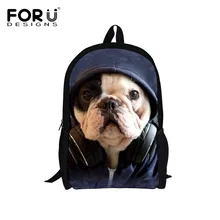 FORUDESIGNS Chaude Enfants Sacs D’école Primaire 3D Animal Chien Roquet Sac À Dos Enfants Cartable pour Garçons Filles Mochila pour Ados
