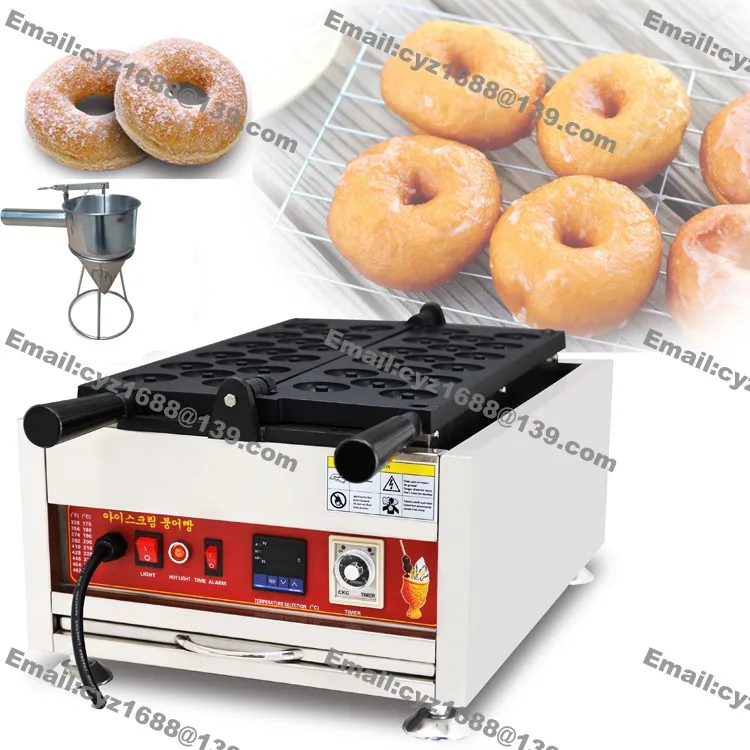 Free Shipping Commercial Use Non-stick 110v 220v Electric 17pcs 5cm Mini Donuts Baker Doughnut Machine Maker w/ Batter Dispenser | Бытовая