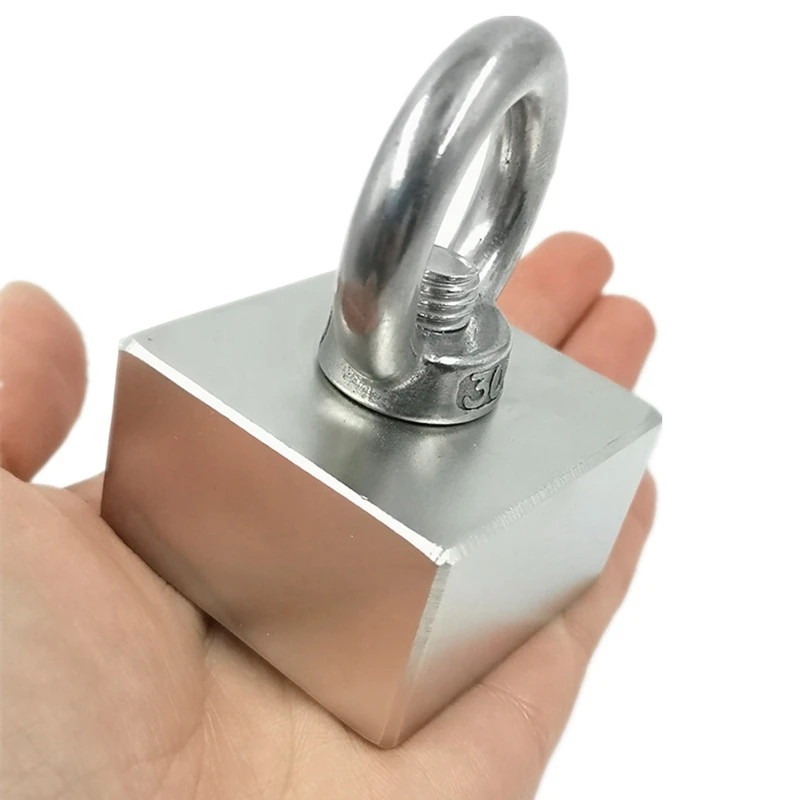 

Super Strong Neodymium Magnet Fishing Salvage Magnetic Six-Side Ring Hole 10Mm Hook Deep Sea Pulling Mounting Block