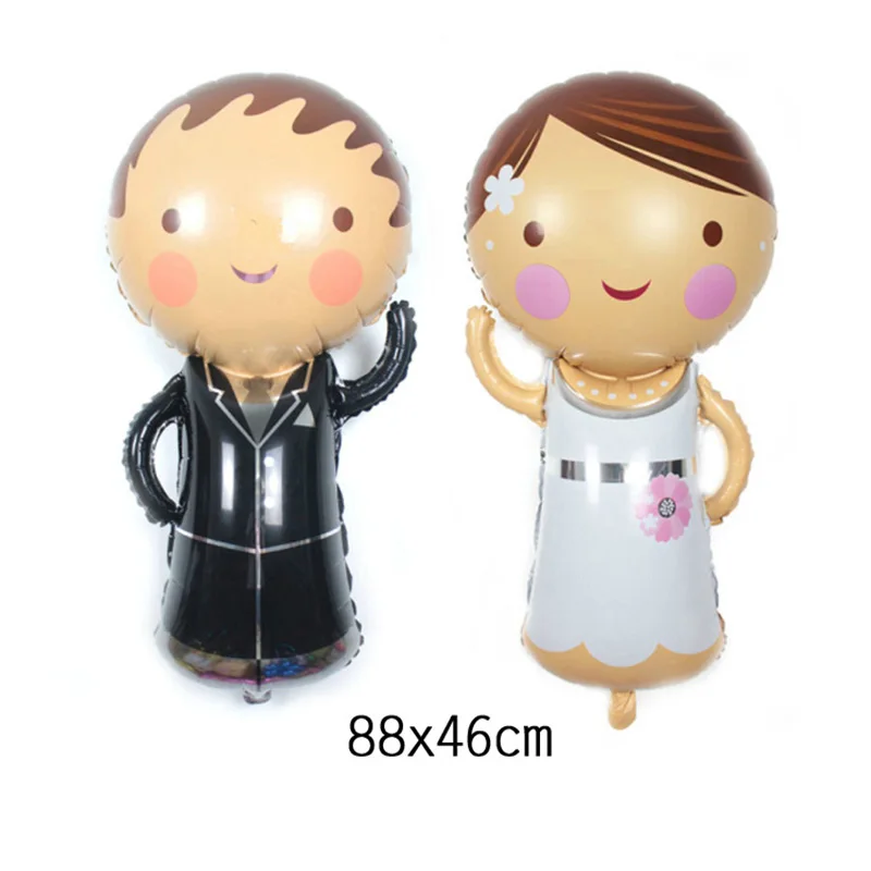 

Boy and Girl Foil Balloons Helium Balloons Bridegroom and Bride Balloons Wedding Birthdays Party Valentine's Day Decoration