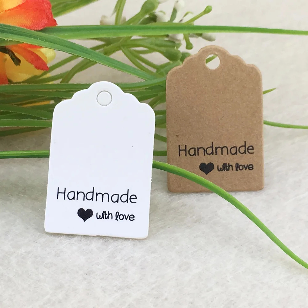 1000pcs lot 3x2cm personalized wedding tag handmade with love tag