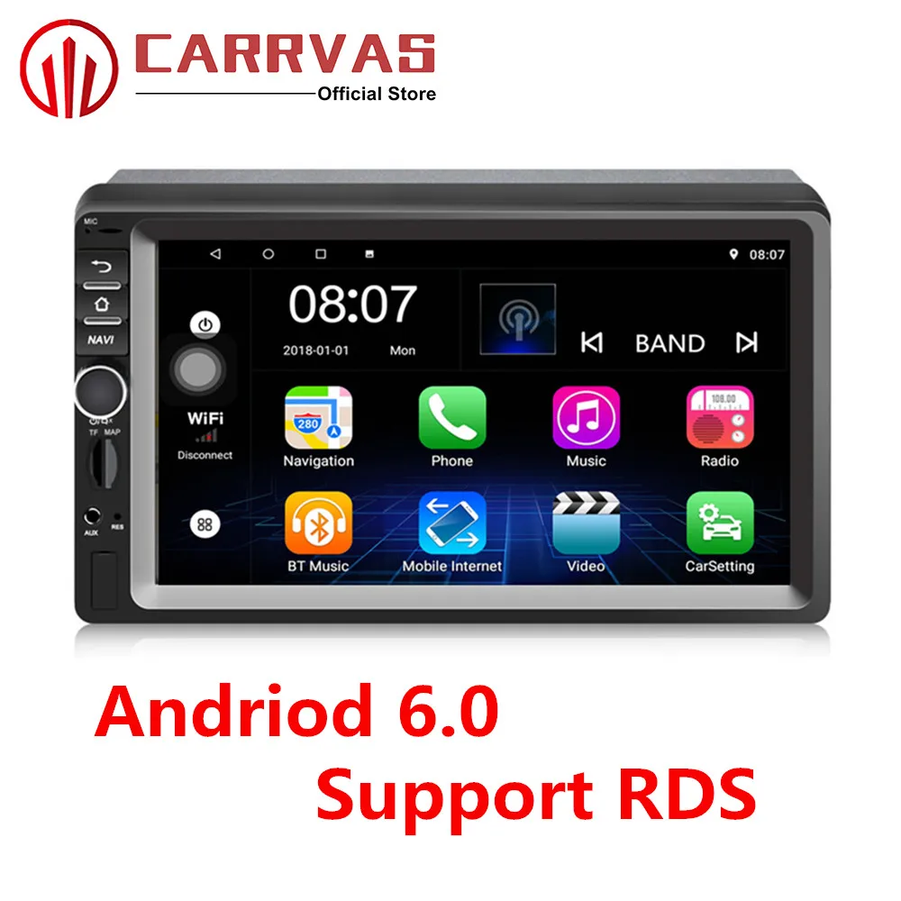 

CARRVAS 2 Din Car Stereo 7 Inch HD Touch Screen Andriod 6.0 GPS Navigation Multimedia Android Car Player For Lada Kia Chevrolet