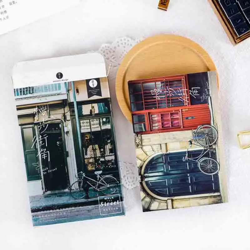

30sheets/pack Creative Slow Street Corner Card Postcard Birthday Greeting Card Letter Envelope Gift Card Set Message Card
