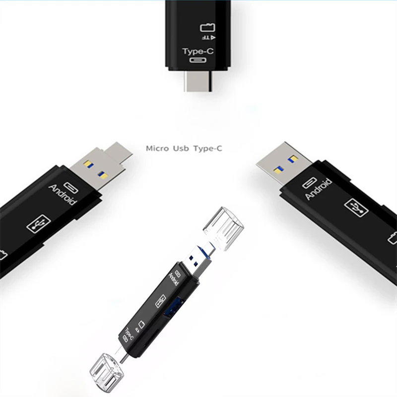 Все в 1 Usb 3,1 кард-ридер высокоскоростной SD TF Micro SD кард-ридер Тип C USB C Micro USB памяти OTG кард-ридер