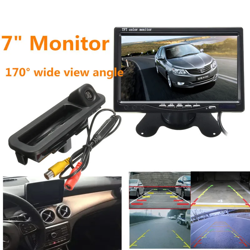 

Car Rear View Parking Back Up Reversing Camera Night Vision+7 Inch TFT LCD Car Reverse Monitor Mirror For Ford/Focus 3 Mk3 2014