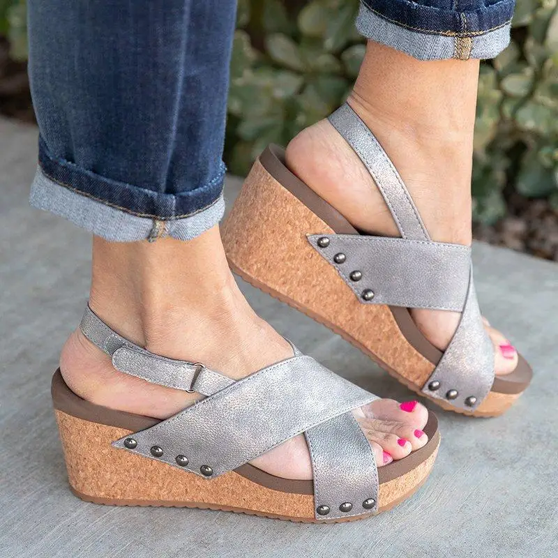 

Puimentiua Women Wedge Sandals Ladies Shoes Woman Summer Chaussure Gladiator Pumps Cross-tied High Heels Platform Zapatos Mujer