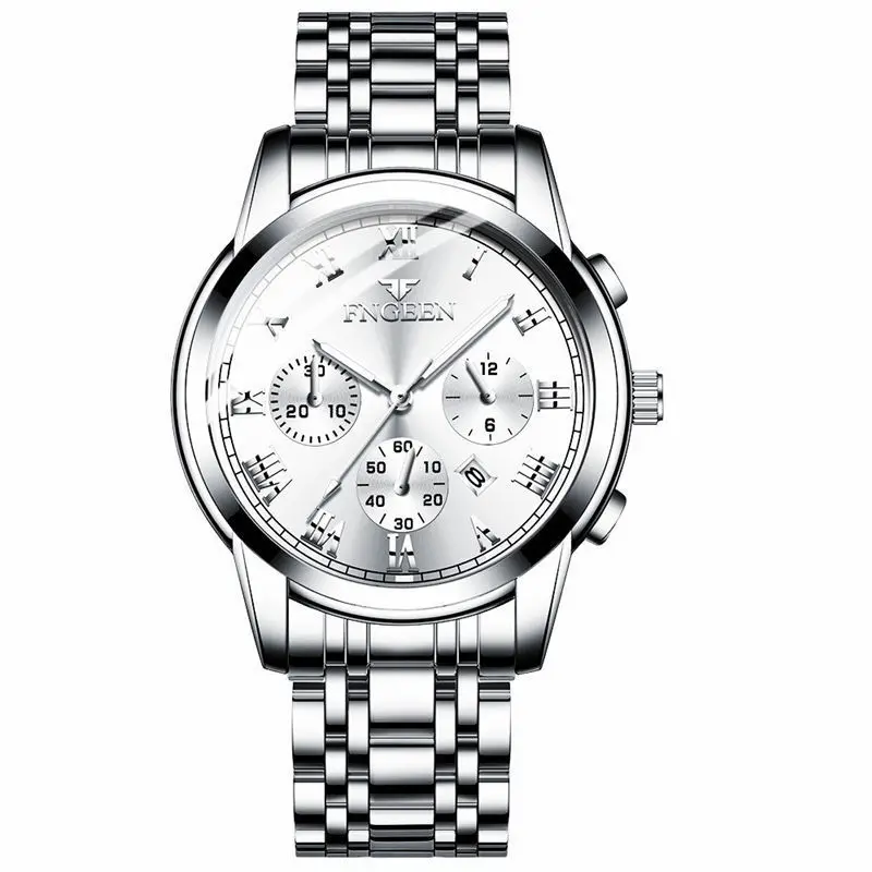 FNGEEN Топ люксовый бренд Мужские часы задний Светильник Руки бизнес мода повседневные мужские кварцевые часы водонепроницаемые часы Montre homme - Цвет: 3