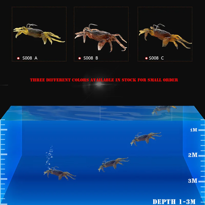 1 шт., мягкие рыболовные приманки, 8 см, 35 г, искусственная приманка в виде краба с острыми крючками, приманка для ловли морем, снасти, поддельные приманки для рыбалки