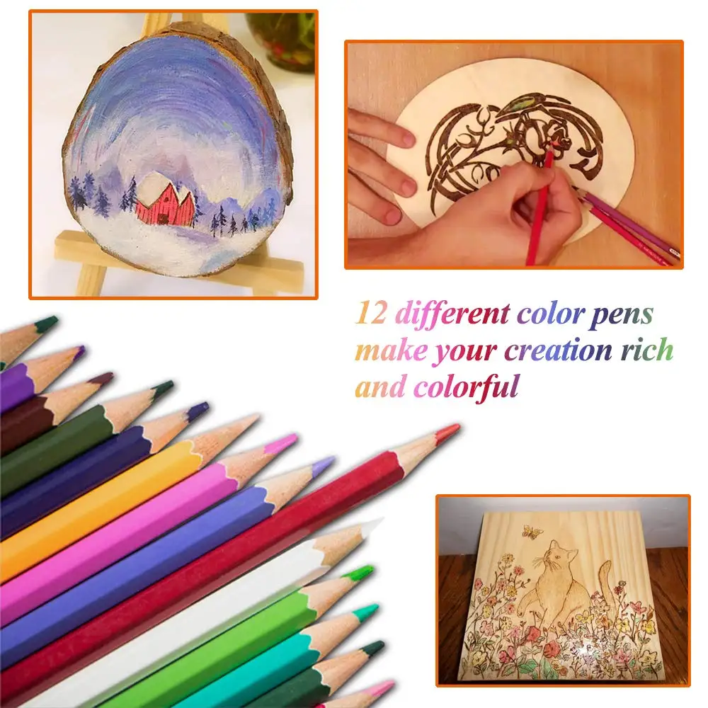 38Pcs Wood Burning Kit, Wood Burning Pyrography Pen Kit Tool with Adjustable Temperature Control/Carving/Embossing/Soldering
