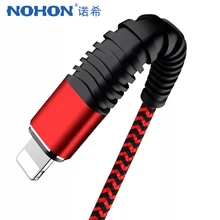 

NOHON Durable Nylon Lighting Charge Cable For Apple iPhone X 7 6 8 Plus 10 For iPad Mini Air IOS 10 11 2.1A Charging Cables 1M