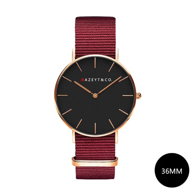 Nazeyt women fashion Ruby red nylon quartz watches 36mm watch promotion gift DW Nazeyt women fashion Ruby red nylon quartz watches 36mm watch promotion gift DW