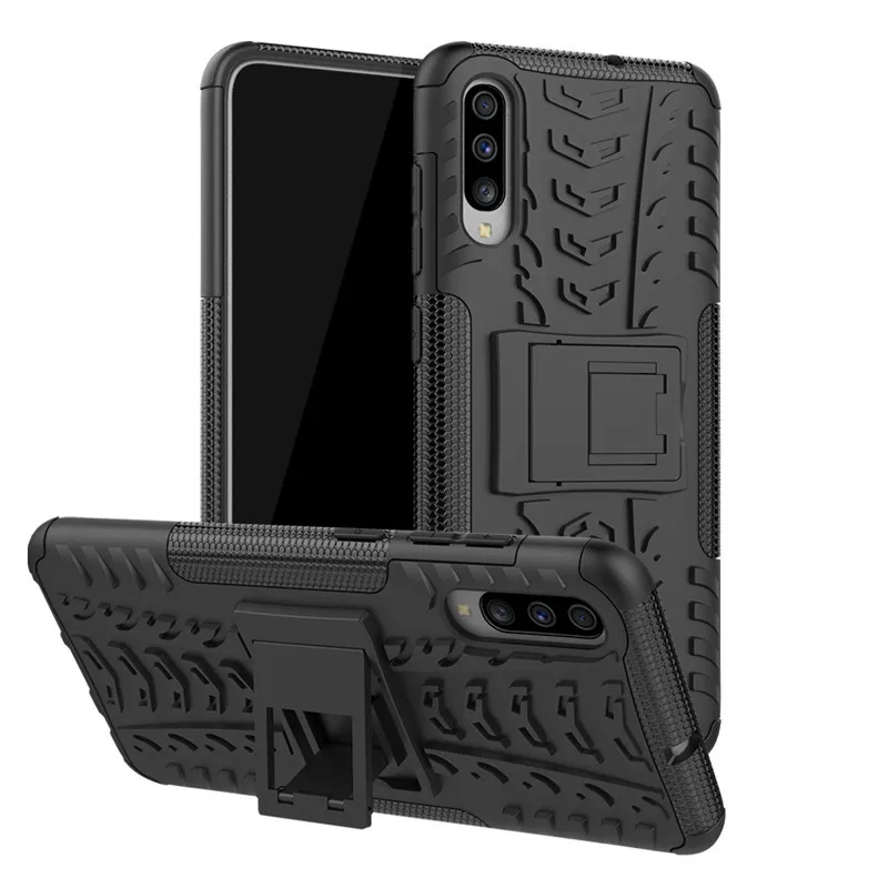 Черный Чехол для телефона SamSung Galaxy A70, противоударный чехол из ТПУ+ ПК, чехол-подставка для телефона, подходит для A70 A 70, защитный чехол для телефона - Цвет: Черный