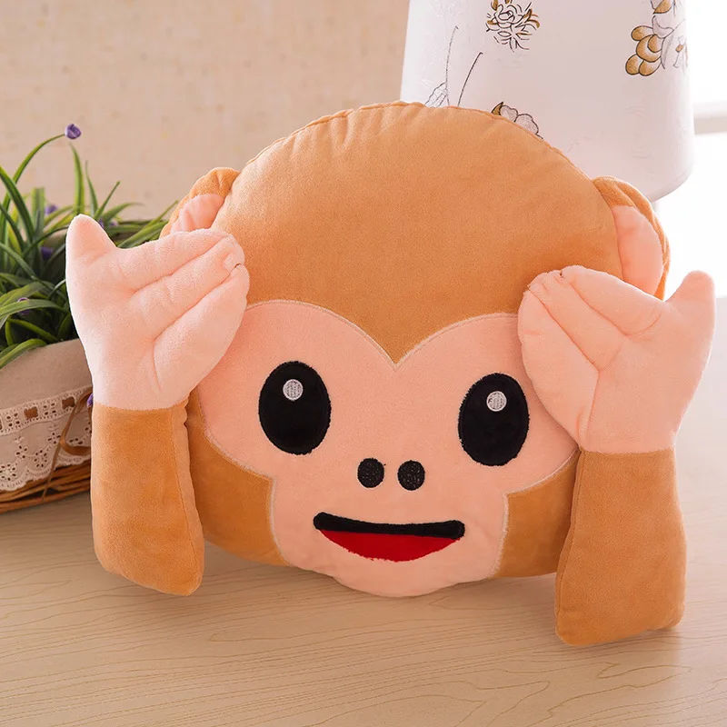 monkey emoji cushion