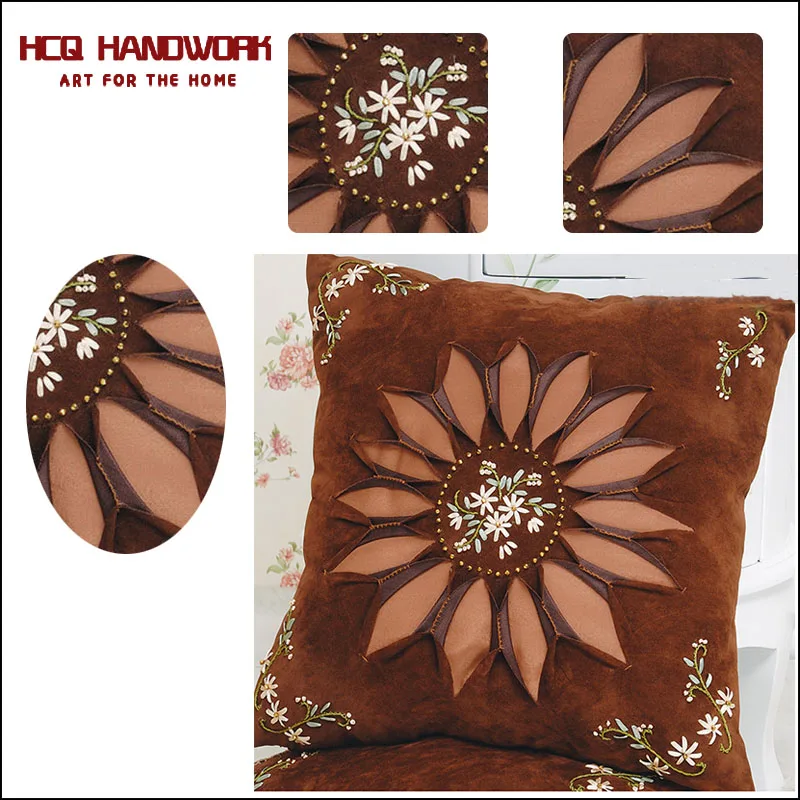 

Unfinished 3D Flower flower Ribbon embroidery kit cushion car pillow cover set handcraft DIY handmade needlework cross stitch
