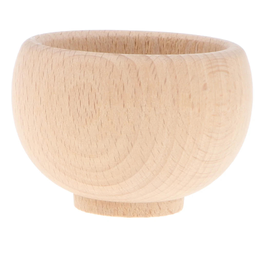 Wooden Soild Beech Cup Mini Bowl for Tea Coffee Set Kids Toys Kitchen Picnic Party Role Pretend Play Game Tools Tableware