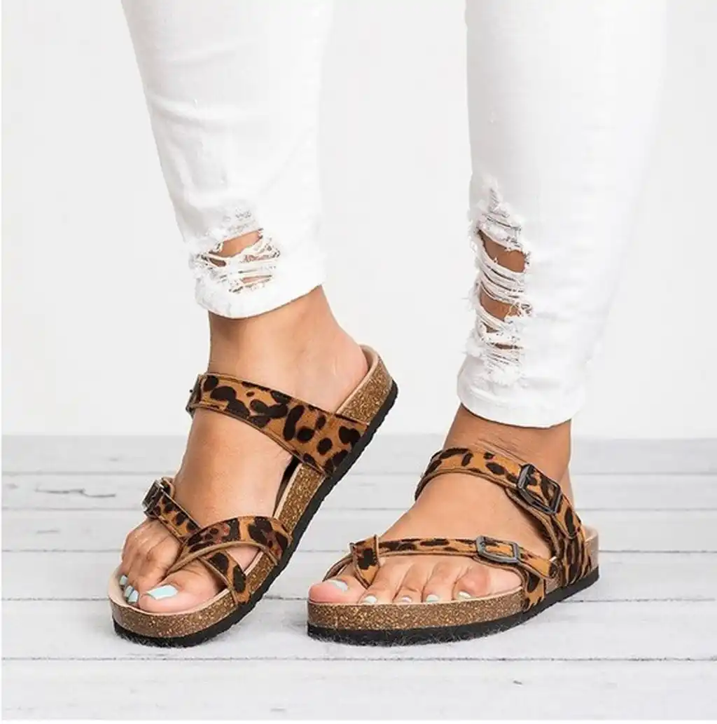 leopard flip flop slippers