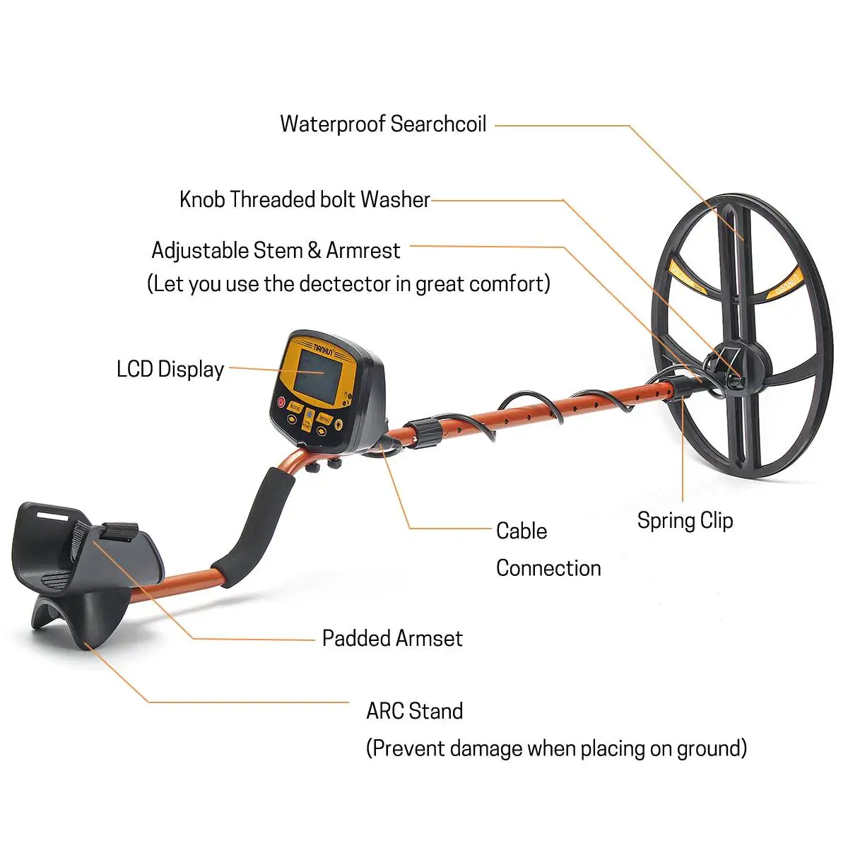 Beste TX 950 Professionele Underground Metal Detector Hoge Gevoeligheid Zilver Goud Detector met Schakelbare Backlight LCD Display