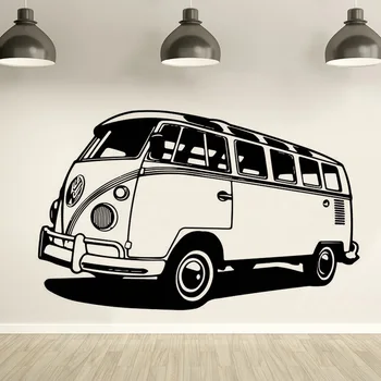 

Travel Camper Van Vinyl Wall Sticker Travel Bus Style Wall Decal Removable Camper Tribute Wall Art Poster Auto Car Murals AZ305