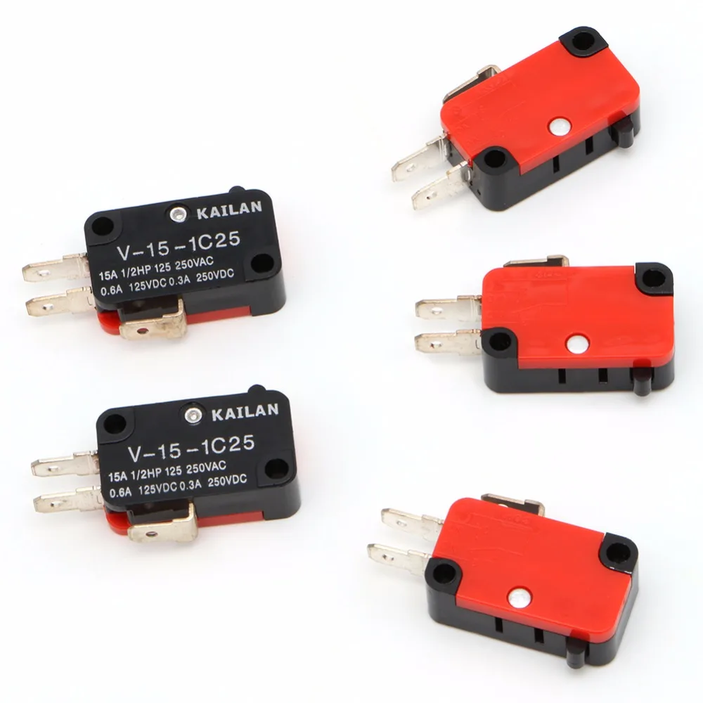 5 шт. 250 В 16A безопасности Micro Концевой выключатель V-15-1C25 рычаг мгновенного действия