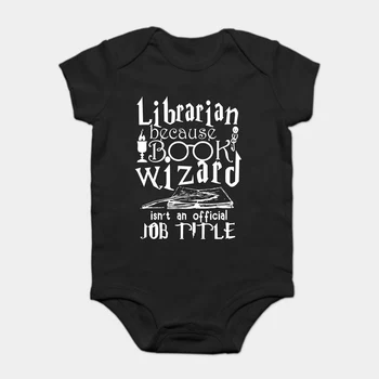 

Baby Onesie Baby Bodysuits kid t shirt Funny novelty Librarian Because Book Wizard Isn't Official Job Title Shirt cool