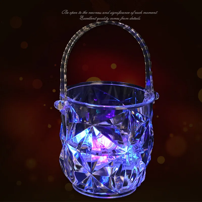 1pcs Acrylic Barware KTV Dedicated Ice Bucket Transparent Plastic Champagne Portable Handle | Дом и сад