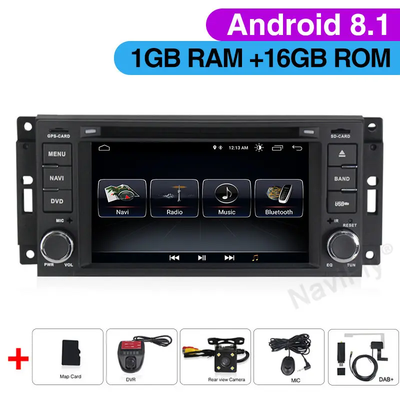 Android 9,1 автомобильный dvd мультимедиа gps Wi-Fi Canbus для Jeep libery, Wrangler Compass Commander Grand Cherokee Dodge Caliber Journey - Цвет: dvd Camera DVR DAB