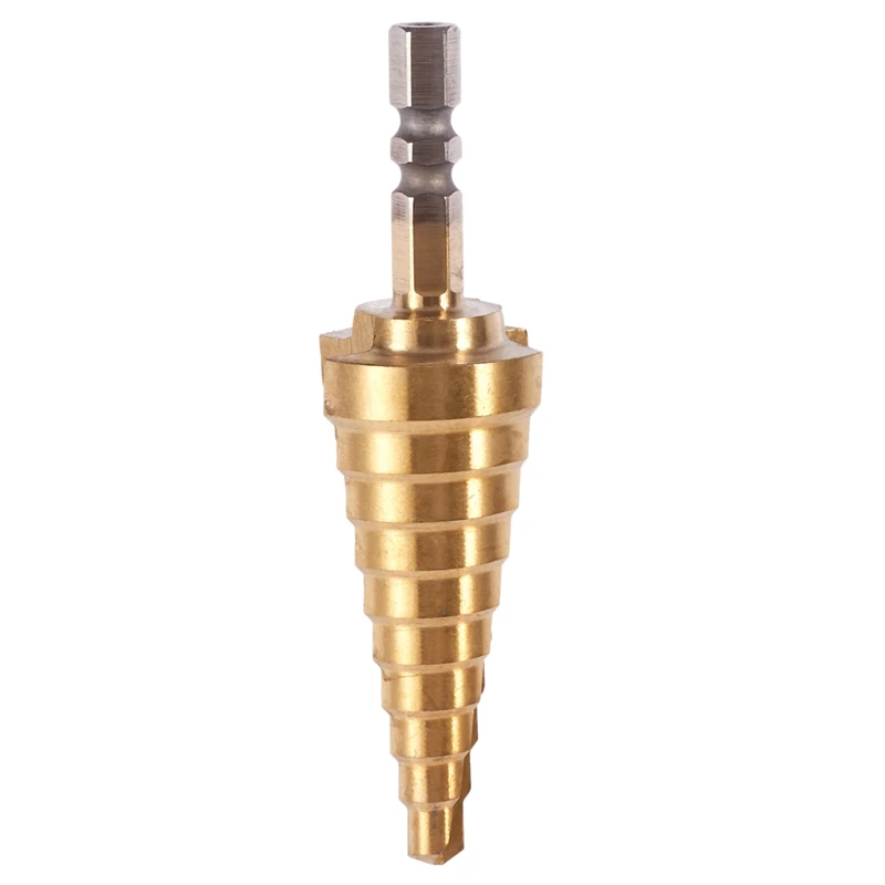 

ELEG-Gold Tone Hex Shank, Titanium Coated Stepped Drill 10 6-25 mm