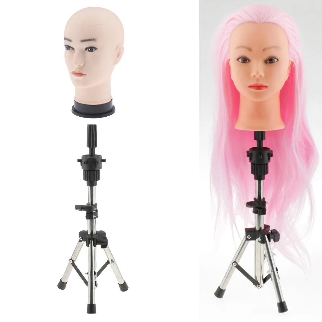 Pro ПВХ пластик лысый макияж мужской манекен тренировочная голова для парикмахера манекен кукла для парика дисплей с регулируемым держателем штатива