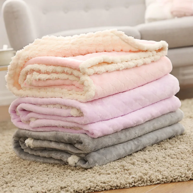 Зимняя плюшевая в клетку на диване декоративное Флисовое одеяло s розовый фиолетовый белый пушистый плед для кровати