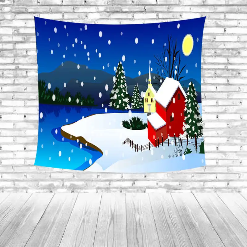 Красивый Зимний Снежинка пейзаж картины, стены, Декор гобелен Рождественский best подарок мельница дома флаер скатерть Одеяло