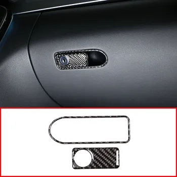 

2pcs Real Carbon Fiber Glove Storage Box Handle Trim Stickers For Mercedes Benz GLC C Class W205 X253 C180 C200 2015-2019 Parts