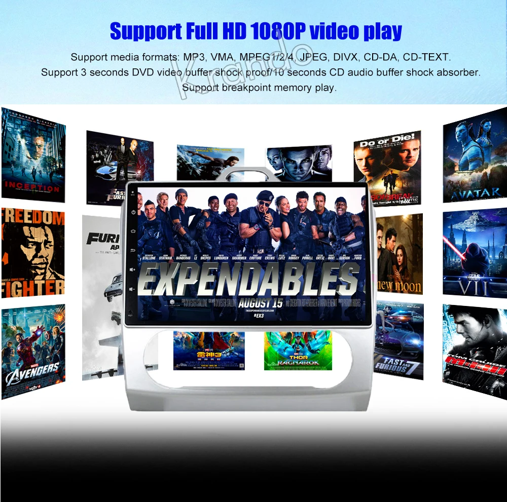 Discount Krando Android 8.1 10.1" IPS Full touch Big Screen car Multmedia system for FORD FOCUS 2005-2007 audio player gps navigation 9