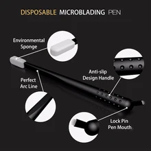 Микс, распродажа, 50 шт., гибкий нож, одноразовая ручка для микроблейдинга Перманентный макияж, ручка для бровей, татуировки, дезинфекция, посылка