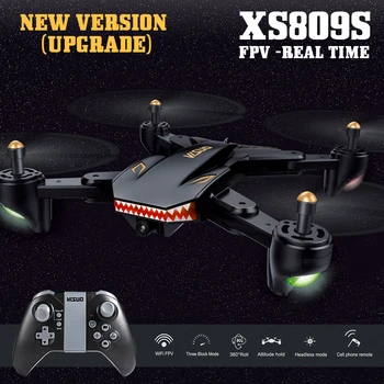 

XS809S PFV RC Quadcopter RC Drone With WIFI Camera 2.4G 6-Axis Headless Mode Altitude G-sensor Hover Foldable Helicopter Toys