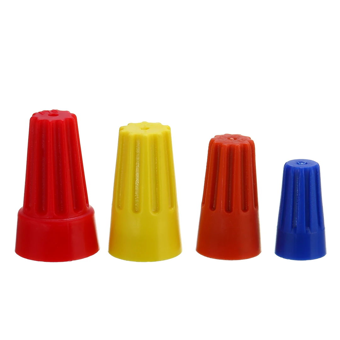 70Pcs/set Electrical Insulation Wire Twist Connectors Terminals Cap Nut Spring Insert Assortment Rotating Kit 4 Colors Mayitr