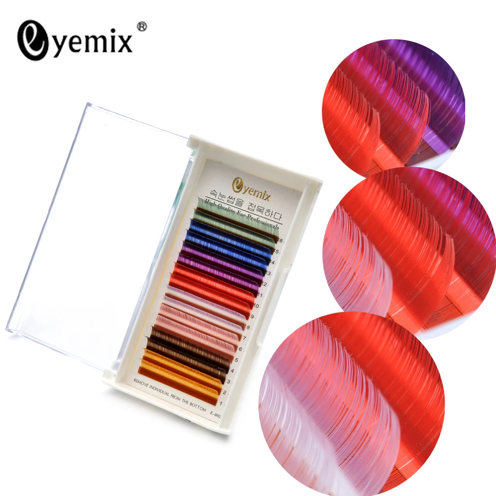 Eyemix Individual шелковые ресницы наращивание 8 цветов микс Blink накладные вечеринка