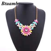 Btuamb Новый Макси Большой Пластиковый яркие ожерелья с цветами для