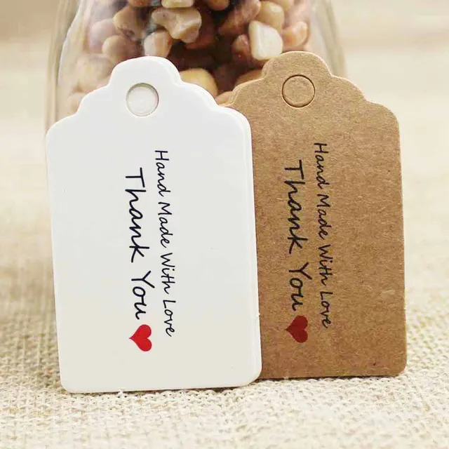200pcs per lot 5 3cm 2018 new vintage style thank you gift tag paper