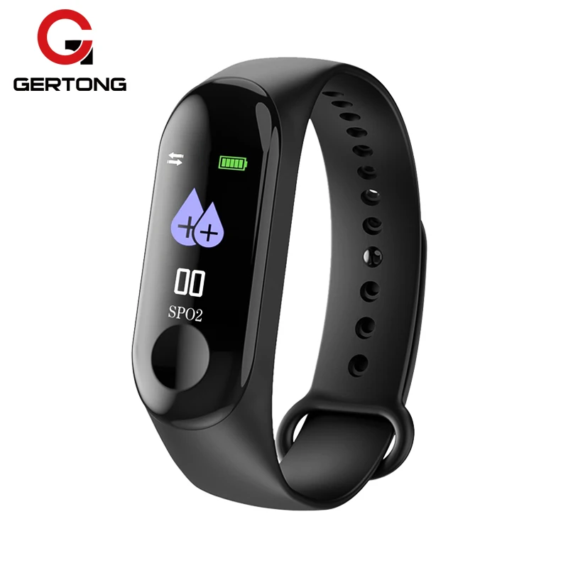 GerTong M3 Fitness Smart Bracelet Blood Pressure & Heart Rate Monitor Colorful Touch Screen Smart Band Wristband Step Counter