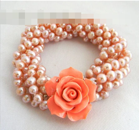 

FREE SHIPPING>>>@@ > 03779 6Strands Lavender Round Freshwater Pearl Bracelet