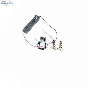 

100Pcs 1xAAA Battery Case Holder Socket Wire Junction Boxes With 15cm Wires, SM 2.54 Header and Crimps