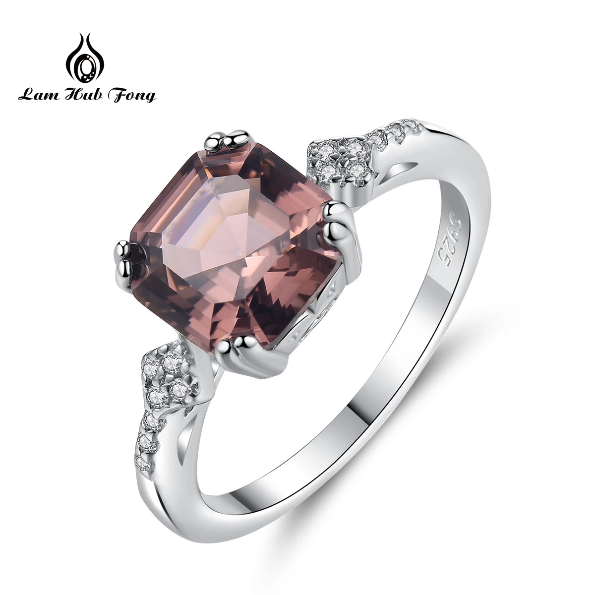

Promotion Morganite Ring Wedding Ring Pure Solid 925 Sterling Sliver Fine Jewelry Brown Ring For Men Gift Dropshipping